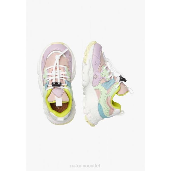 Kids Naturino Lilac-Green YAMANO 3 JUNIOR. Eco Leather and Technical Fabric Sneakers J6T635
