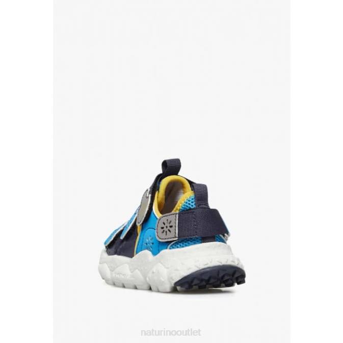 Kids Naturino Navy-Light Blue RAY JUNIOR VL. Eco Leather and Fabric Sneakers J6T630