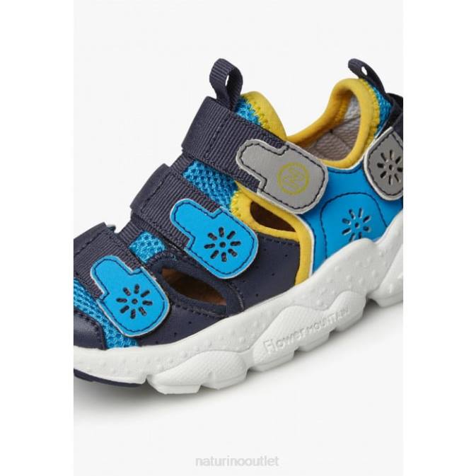 Kids Naturino Navy-Light Blue RAY JUNIOR VL. Eco Leather and Fabric Sneakers J6T630