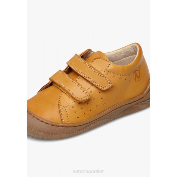 Kids Naturino Orange GABBY VL First Steps Shoes In Nappa Leather J6T6434