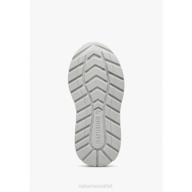 Kids Naturino Pink ARGAL VL Leather and Fabric Sneakers J6T6445