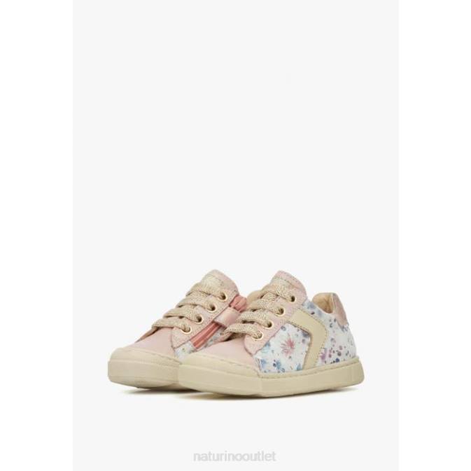 Kids Naturino Pink CLARENDON ZIP Leather and Suede Sneakers J6T6411