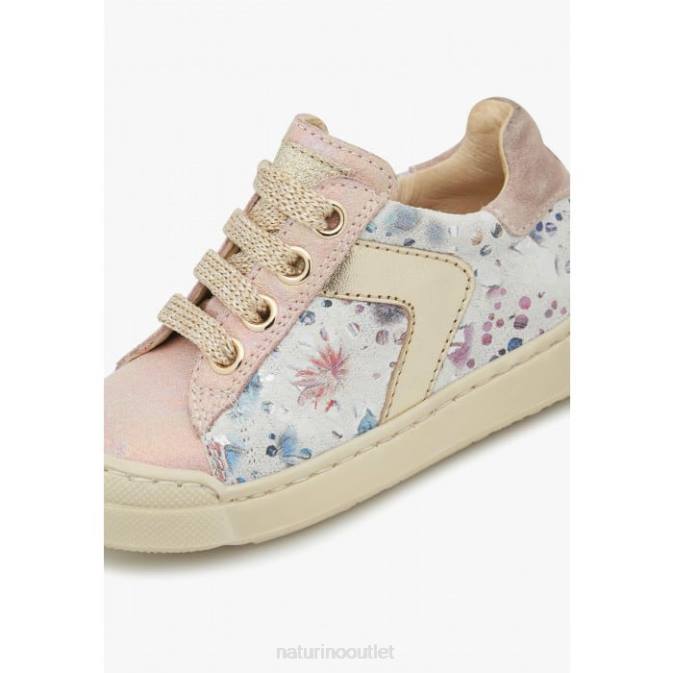 Kids Naturino Pink CLARENDON ZIP Leather and Suede Sneakers J6T6411