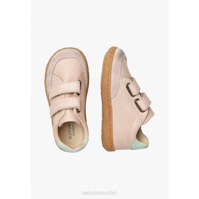 Kids Naturino Pink KOALITOS Nappa Leather and Suede Sneakers J6T6481