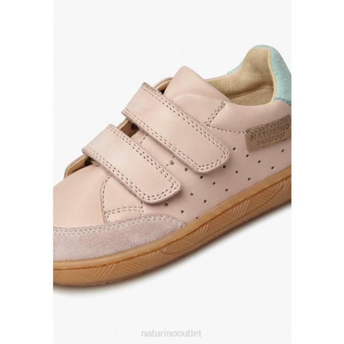 Kids Naturino Pink KOALITOS Nappa Leather and Suede Sneakers J6T6481