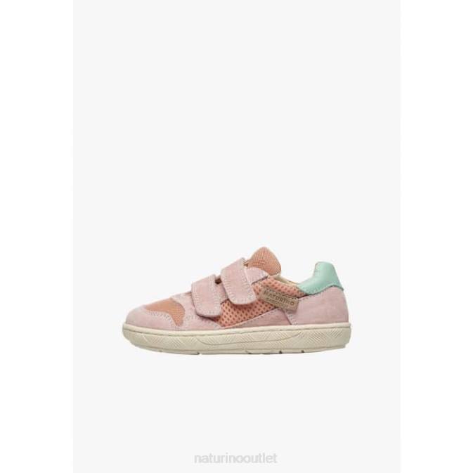 Kids Naturino Pink LILOX VL Suede and Fabric Sneakers J6T6514