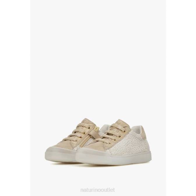 Kids Naturino Platinum EINDHOVEN ZIP Suede Leather Sneakers J6T6519