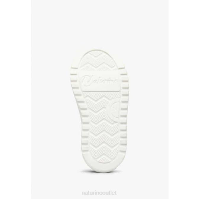 Kids Naturino Powder Pink BLITZ ZIP. Leather and Suede Sneakers J6T6383