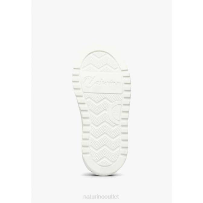 Kids Naturino Sky Blue-Silver CORIS 2 ZIP. Leather and Fabric Sneakers J6T6402