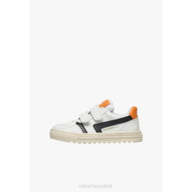 Kids Naturino White-Black CEONIA VL. Faux Leather Sneakers J6T649