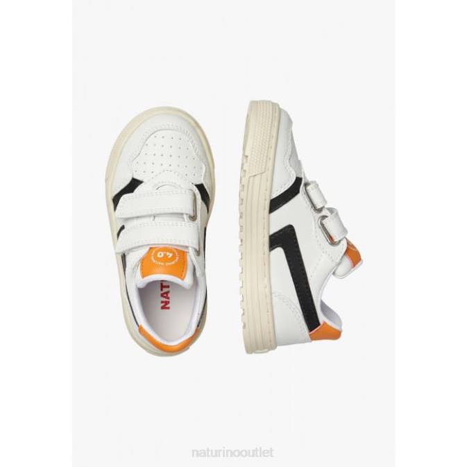 Kids Naturino White-Black CEONIA VL. Faux Leather Sneakers J6T649
