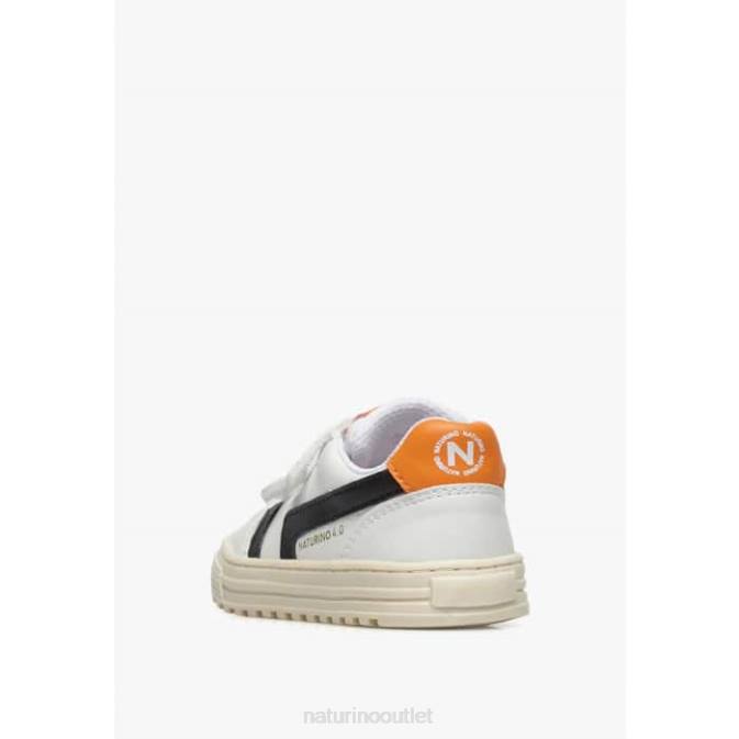 Kids Naturino White-Black CEONIA VL. Faux Leather Sneakers J6T649