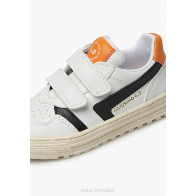 Kids Naturino White-Black CEONIA VL. Faux Leather Sneakers J6T649