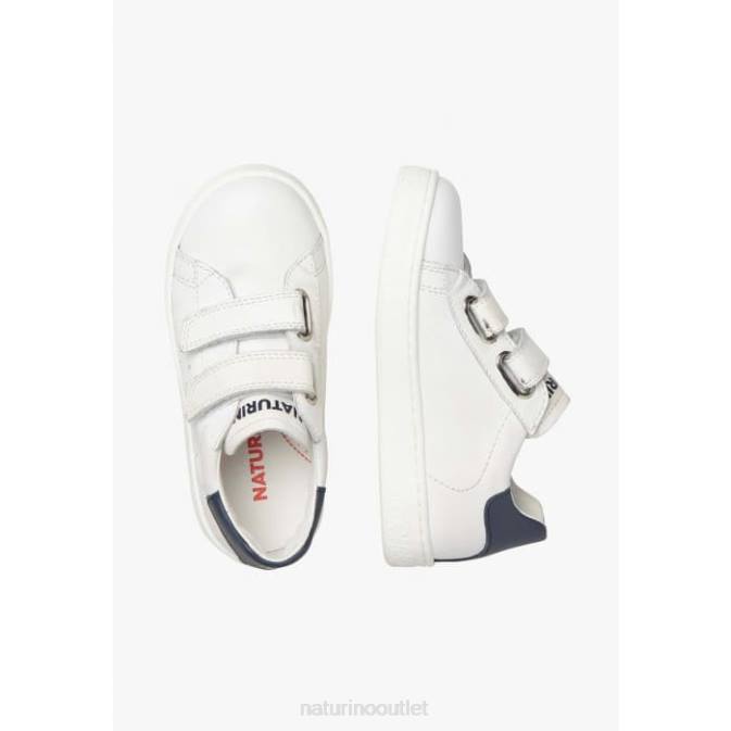 Kids Naturino White-Blue HASSELT 2 VL. Leather Sneakers J6T6376