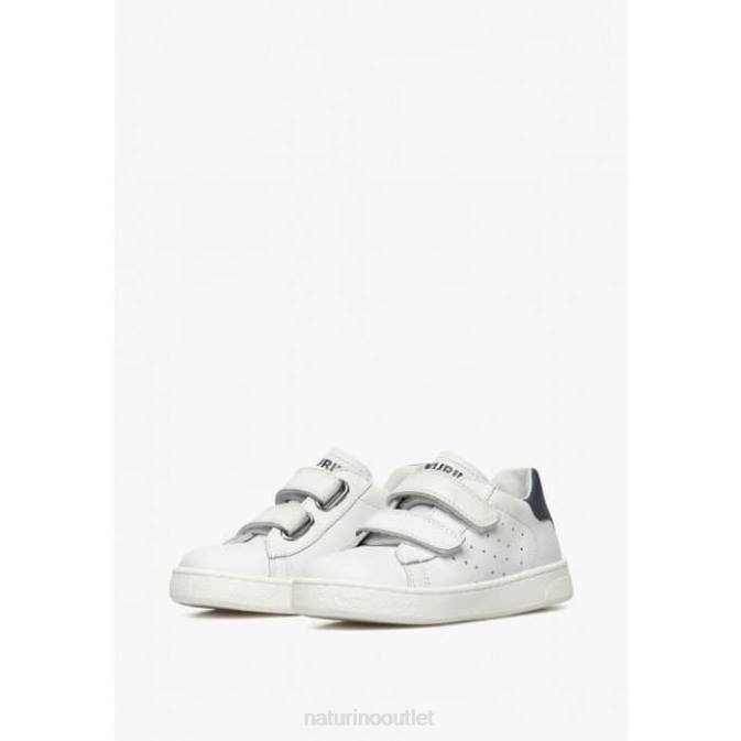 Kids Naturino White-Blue HASSELT 2 VL. Leather Sneakers J6T6376
