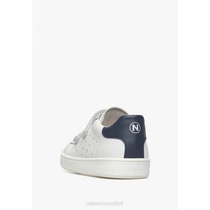 Kids Naturino White-Blue HASSELT 2 VL. Leather Sneakers J6T6376