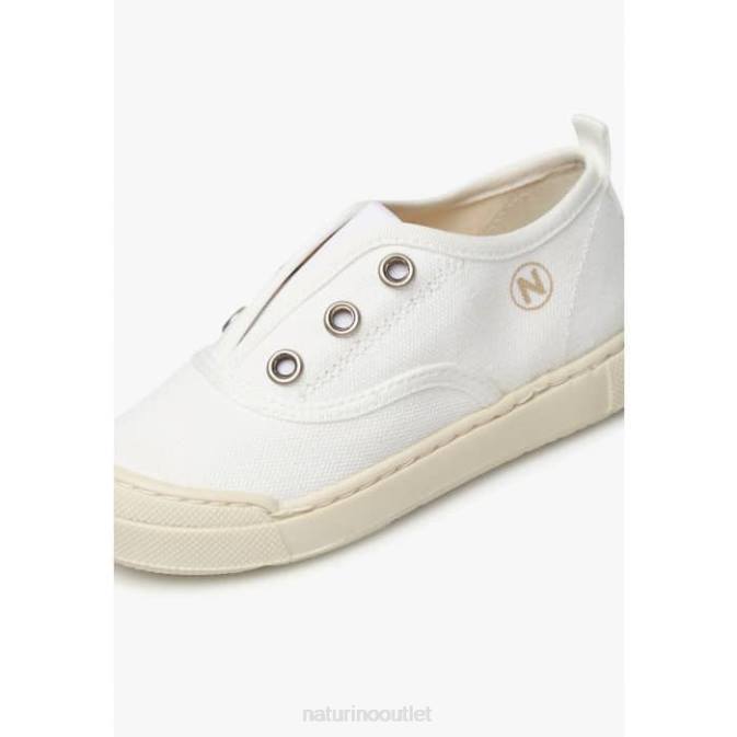 Kids Naturino White DABOS Fabric Sneakers J6T6396