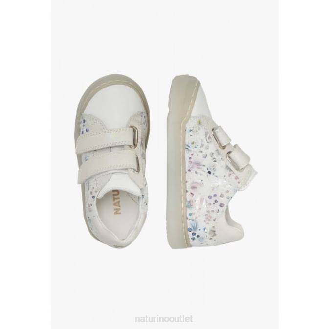 Kids Naturino White EINDHOVEN VL Leather Sneakers J6T6431