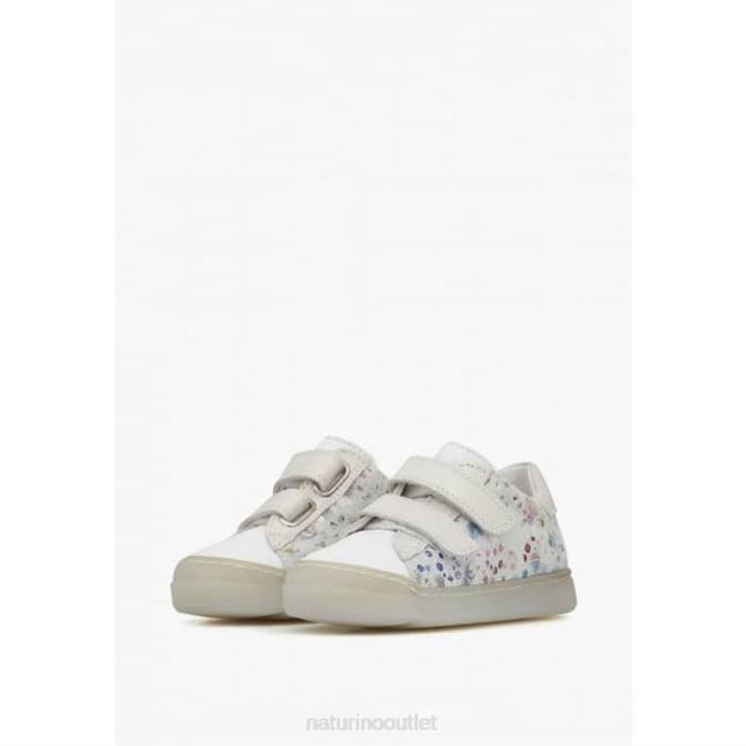 Kids Naturino White EINDHOVEN VL Leather Sneakers J6T6431