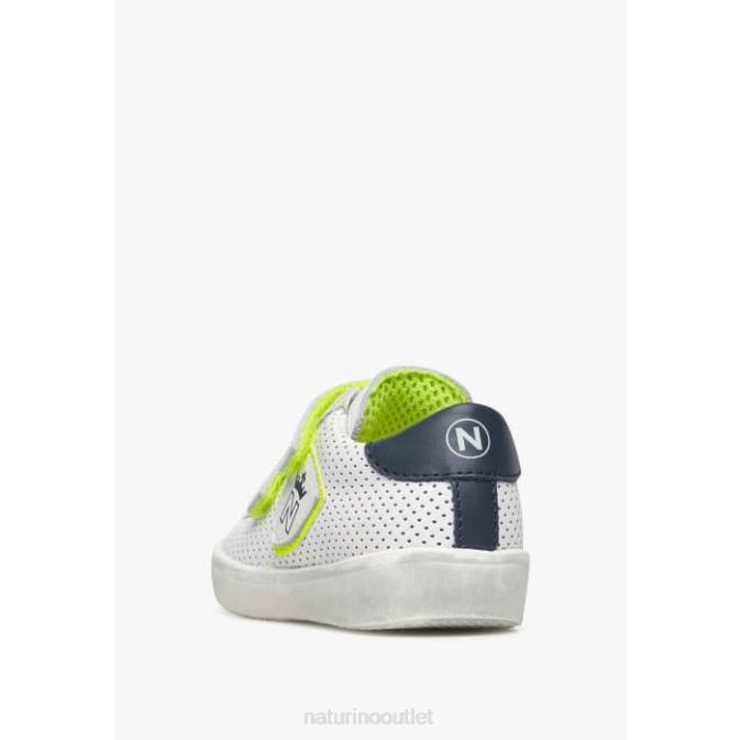 Kids Naturino White KOREY 2 VL Leather Sneakers J6T6508