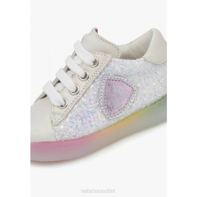 Kids Naturino White KOREY 2 ZIP Leather Sneakers J6T6404