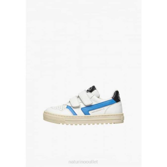 Kids Naturino White-Navy CEONIA VL. Faux Leather Sneakers J6T647