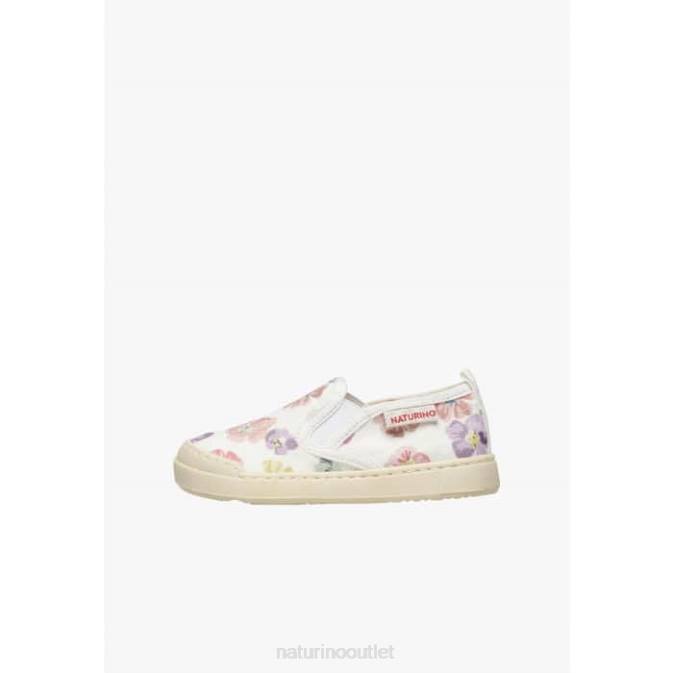 Kids Naturino White-Pink HENNTOR Fabric Sneakers J6T6388