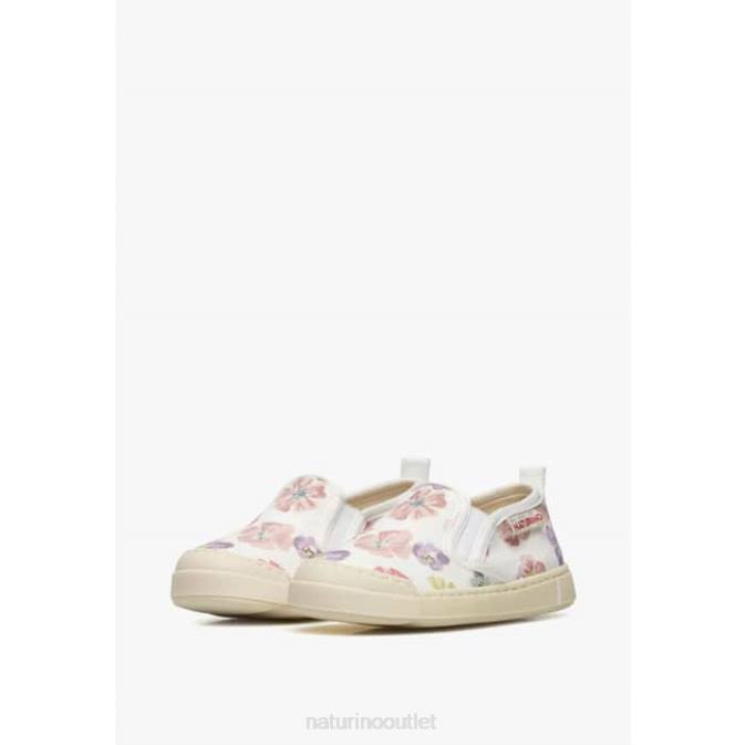 Kids Naturino White-Pink HENNTOR Fabric Sneakers J6T6388