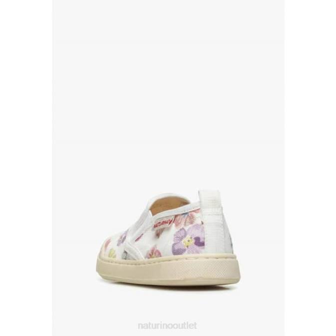 Kids Naturino White-Pink HENNTOR Fabric Sneakers J6T6388