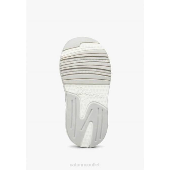 Kids Naturino White-Pink JESKO VL. Suede and Technical Fabric Sneakers J6T6410