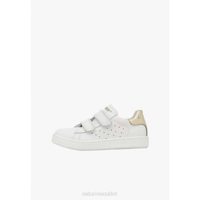 Kids Naturino White-Platinum HASSELT 2 VL. Leather Sneakers J6T6439