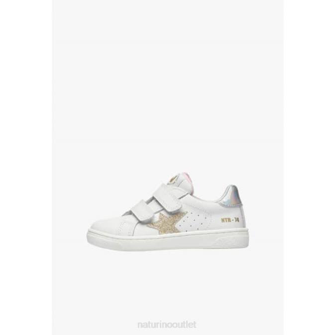 Kids Naturino White-Platinum PINN VL. Leather Sneakers J6T6464