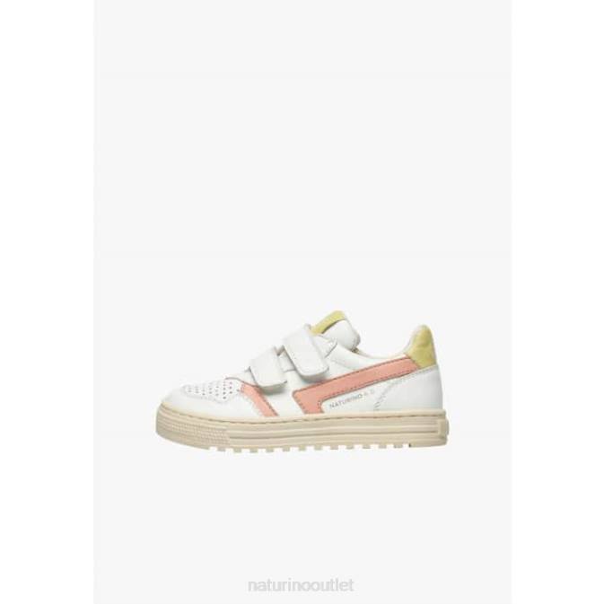 Kids Naturino White-Powder Pink CEONIA VL. Faux Leather Sneakers J6T646