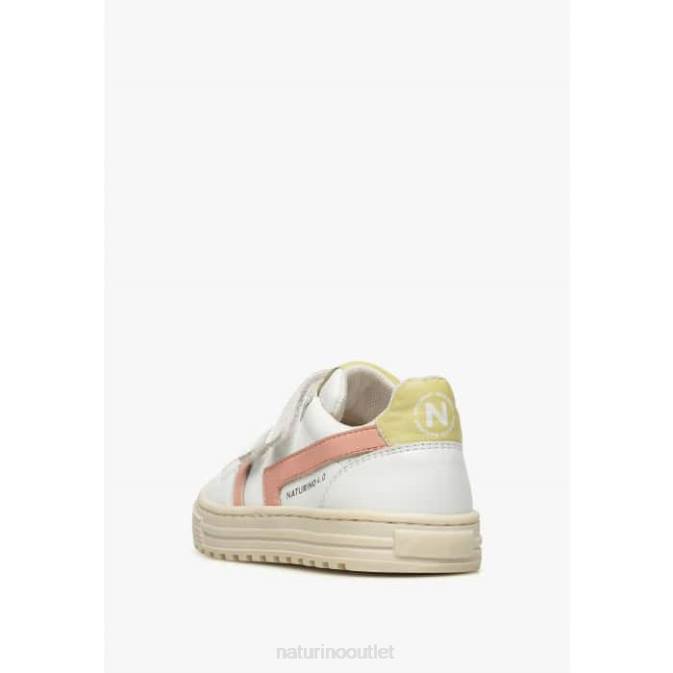 Kids Naturino White-Powder Pink CEONIA VL. Faux Leather Sneakers J6T646