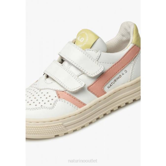 Kids Naturino White-Powder Pink CEONIA VL. Faux Leather Sneakers J6T646