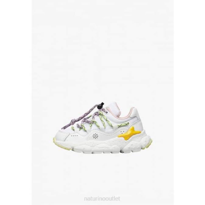 Kids Naturino White RAIKIRI JUNIOR. Faux Leather and Technical Fabric Sneakers J6T638