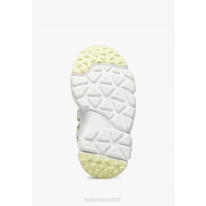 Kids Naturino White RAIKIRI JUNIOR. Faux Leather and Technical Fabric Sneakers J6T638