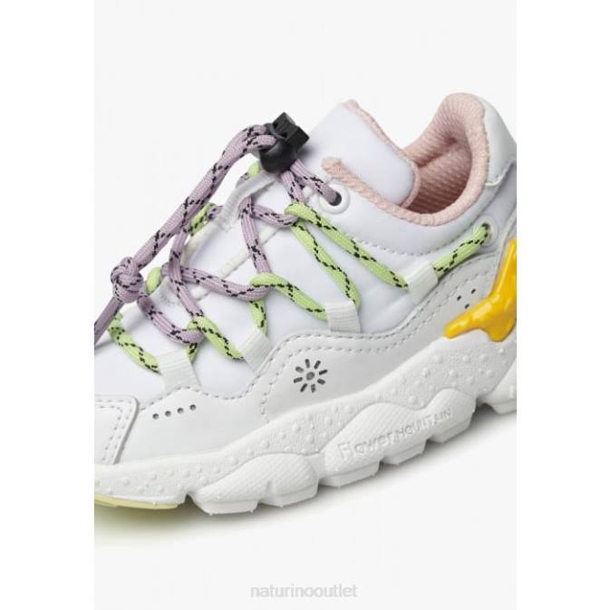 Kids Naturino White RAIKIRI JUNIOR. Faux Leather and Technical Fabric Sneakers J6T638