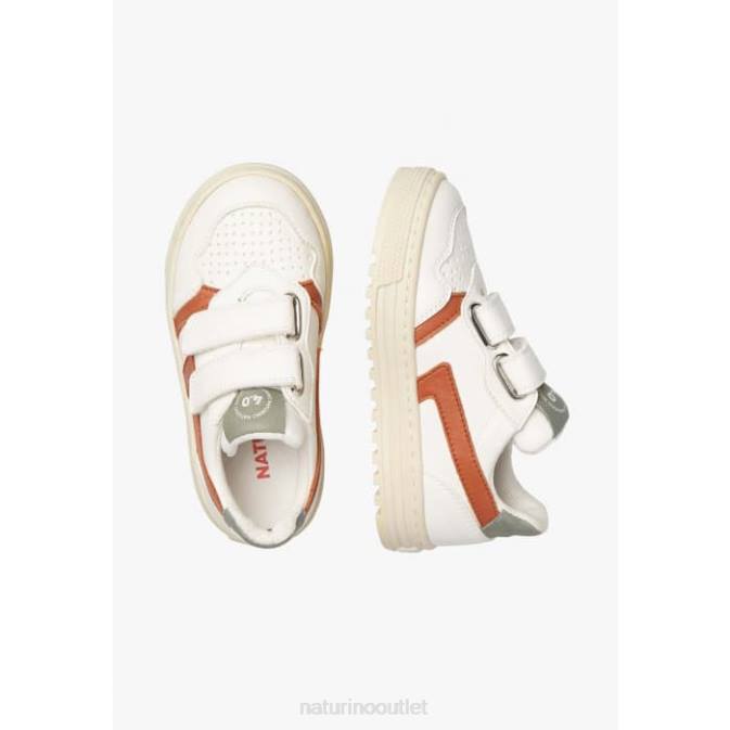 Kids Naturino White-Red CEONIA VL. Faux Leather Sneakers J6T650