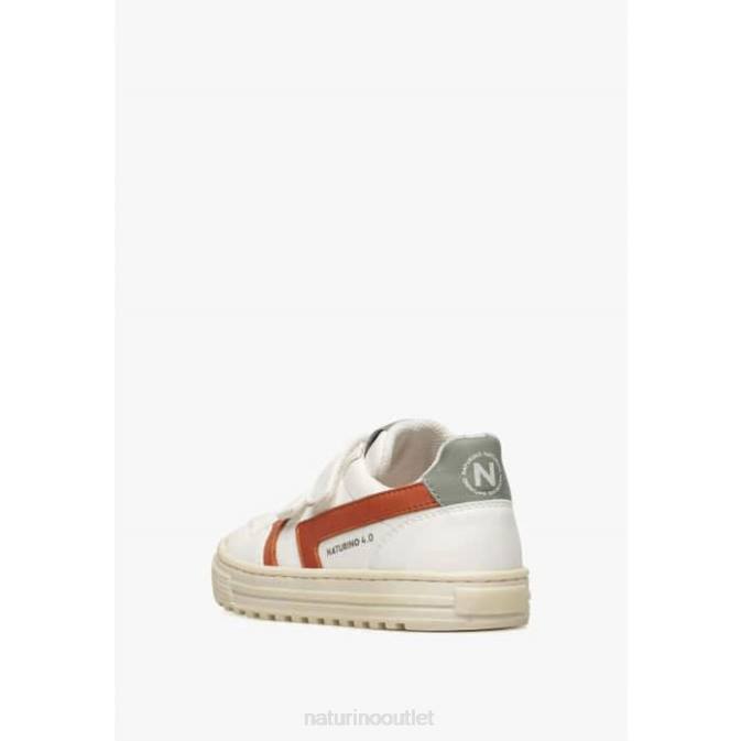 Kids Naturino White-Red CEONIA VL. Faux Leather Sneakers J6T650