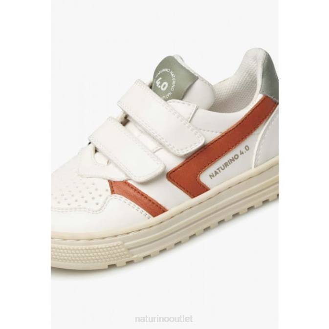 Kids Naturino White-Red CEONIA VL. Faux Leather Sneakers J6T650