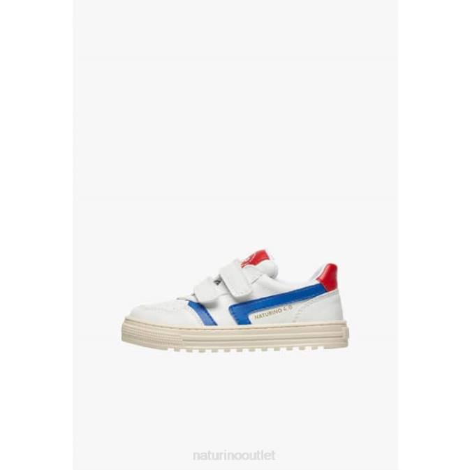 Kids Naturino White-Sky Blue CEONIA VL. Faux Leather Sneakers J6T648