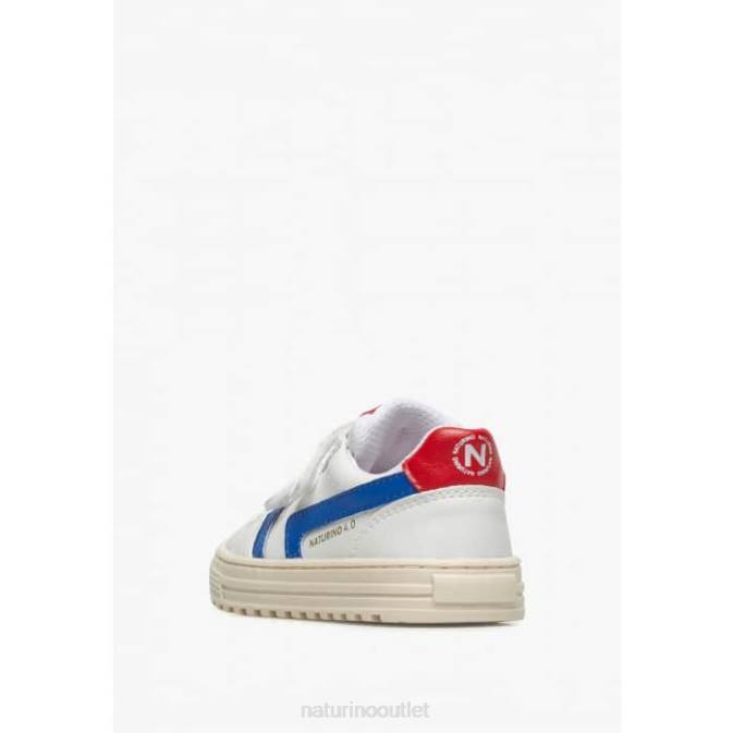 Kids Naturino White-Sky Blue CEONIA VL. Faux Leather Sneakers J6T648