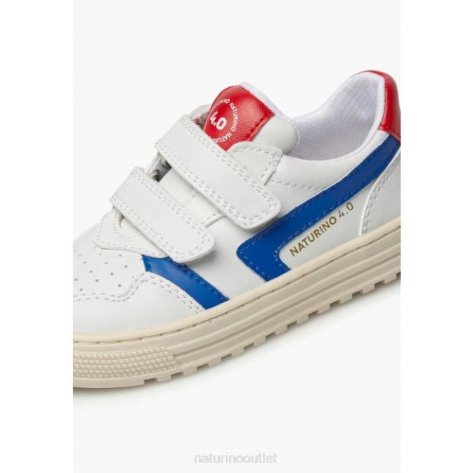 Kids Naturino White-Sky Blue CEONIA VL. Faux Leather Sneakers J6T648